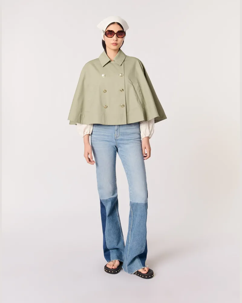 Maje Kurzer Trenchcoat Im Cape-stil - Khaki Khaki