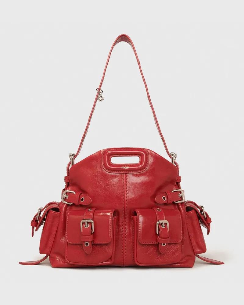Maje Use-ledertasche Miss M Mini Cargo - Rot Rot