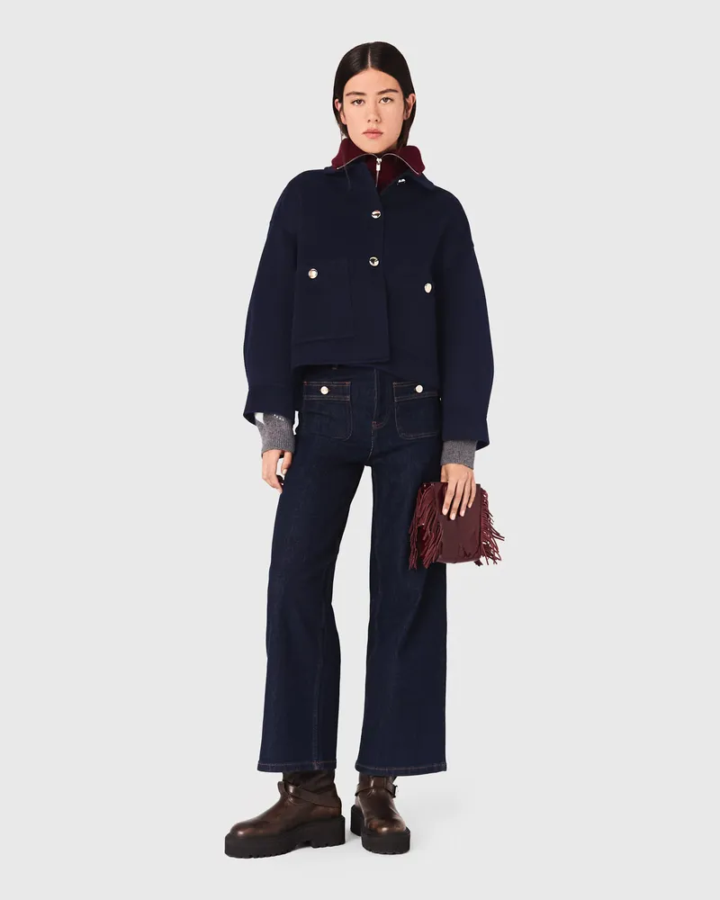Maje Kurze Wolljacke - Marineblau Marine