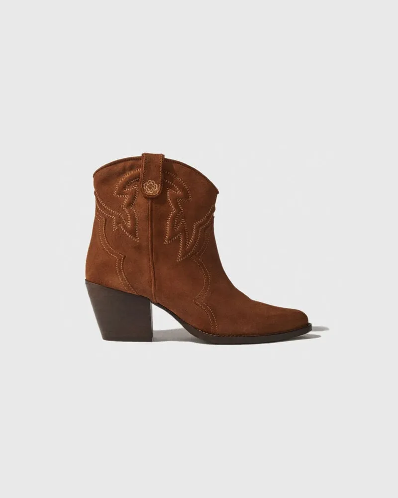 Maje Santiags Stiefeletten Veloursleder - Warmes Braun Warmes