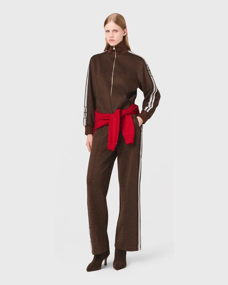Maje Sweatshirt Mit Geraden Streifen - Dunkelbraun Dunkelbraun