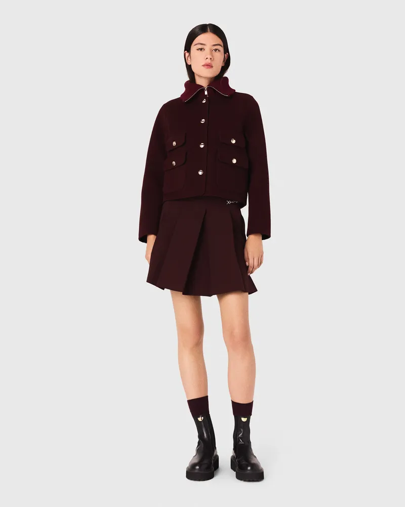 Maje Kurze, Wendbare Doubleface-jacke - Rot Bordeaux Bordeaux