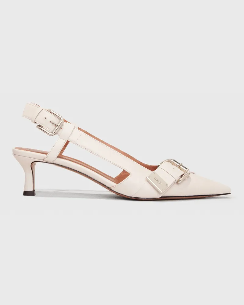 Maje Slingback-pumps Mit Doppelschnalle - Weiß Weiß