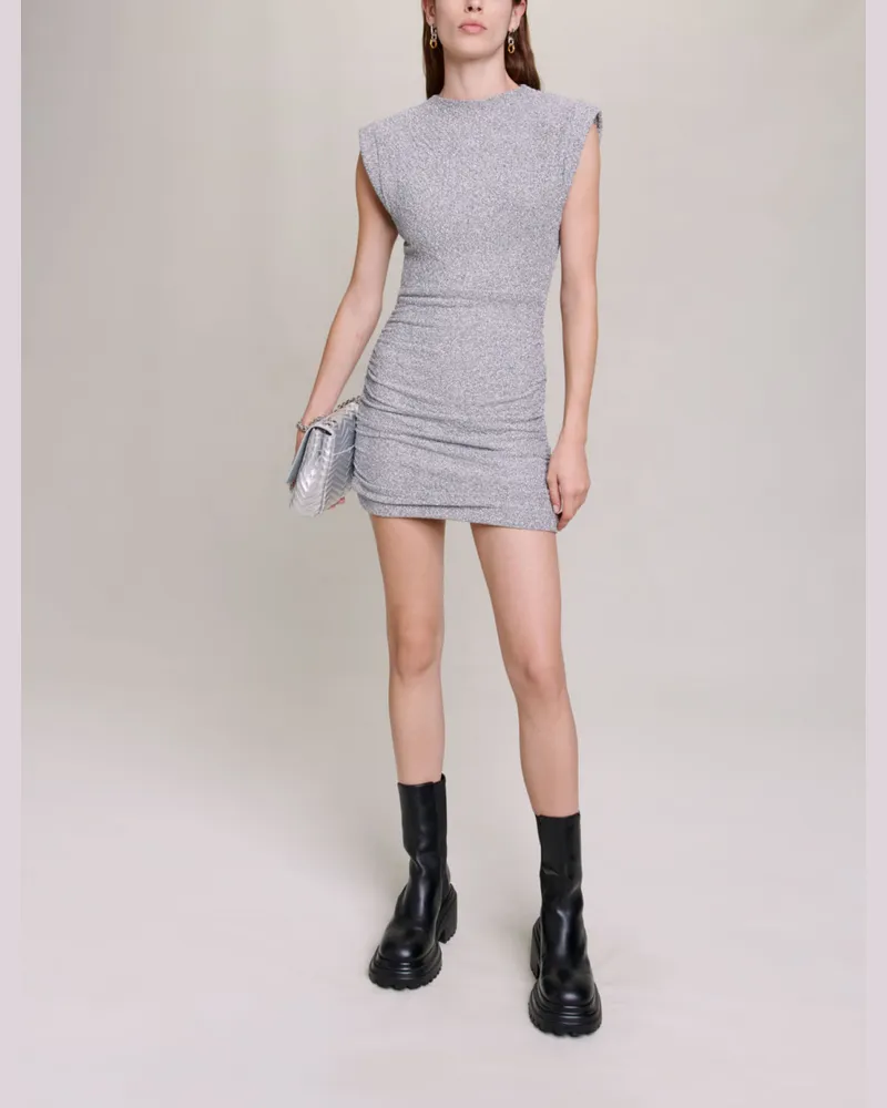 Maje Glänzendes Strickkleid - Silber Silber