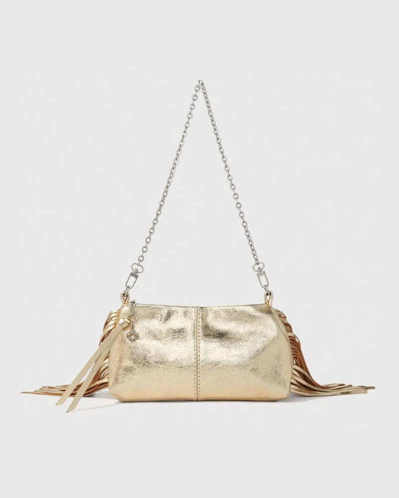 Maje Clutch Miss M Aus Metallic-leder - Golden Golden
