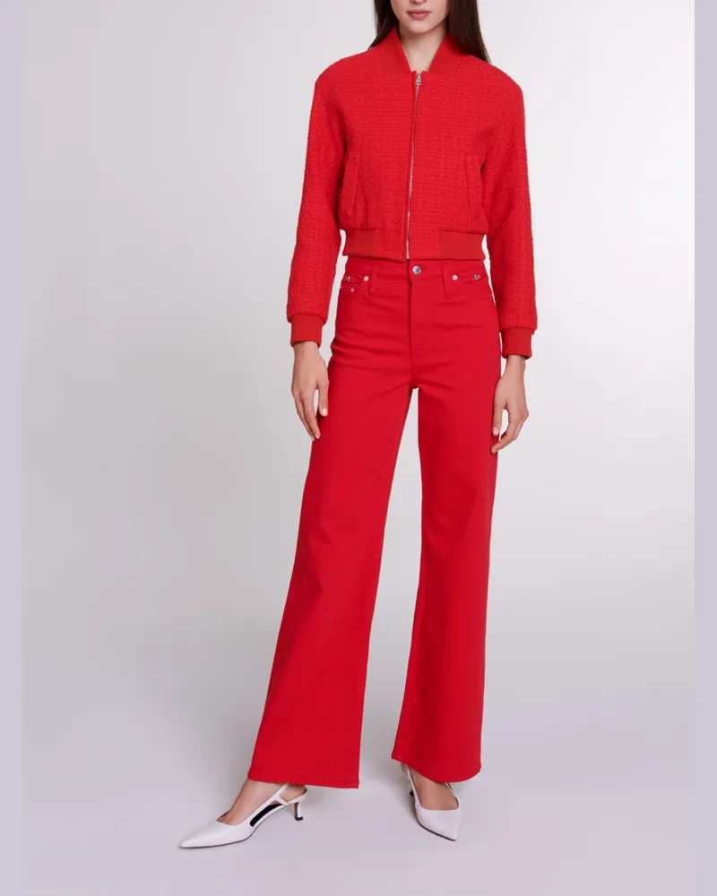 Maje Weite Denim-jeans - Rot Rot