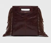 M Mini-tasche Aus Craquelé-leder - Dunkelbraun