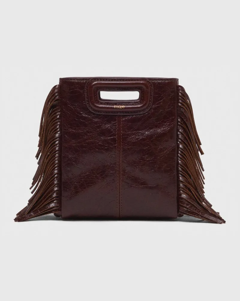 Maje Minitasche M Aus Craquelé-leder - Dunkelbraun Dunkelbraun