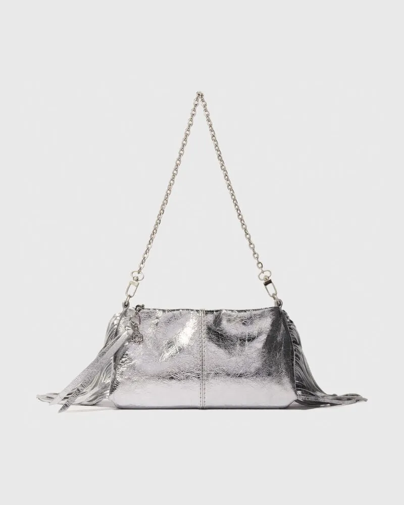 Maje Clutch Miss M Aus Leder - Festliche Kleidung - Silber Silber