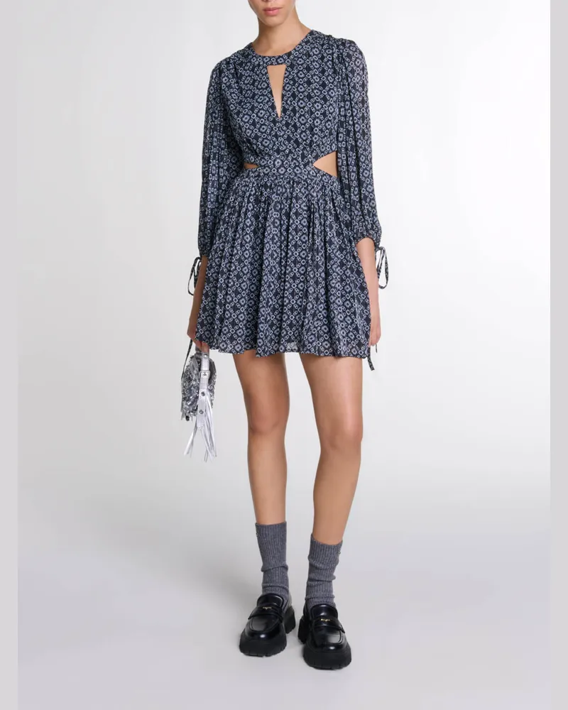 Maje Kurzes Kleid Mit Clover-print - Imprime Clover Noir Imprime