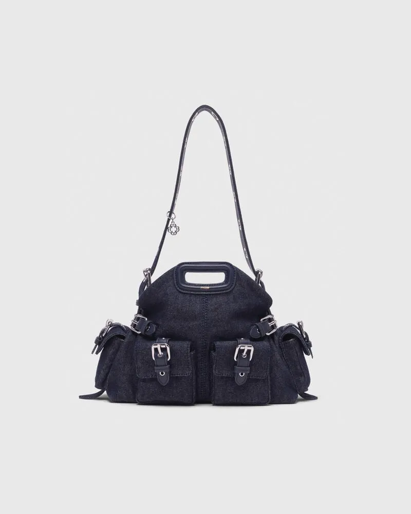 Maje Tasche Miss M Pockets Aus Denim - Marineblau Marine