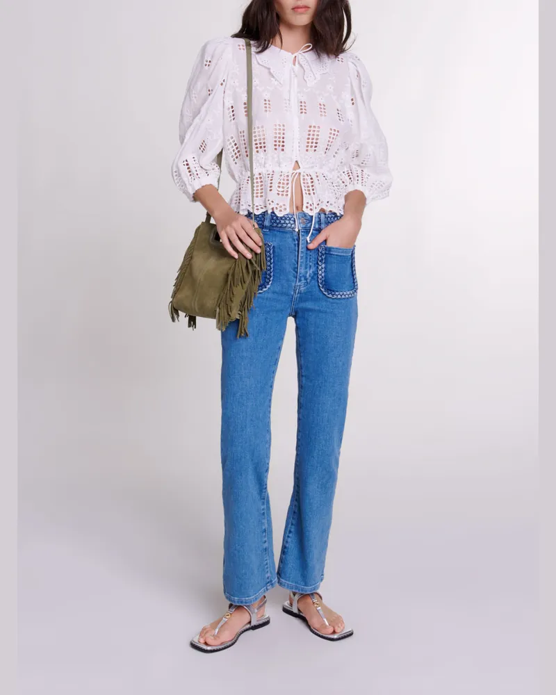 Maje Jeans With Braided Details - Blau Blau
