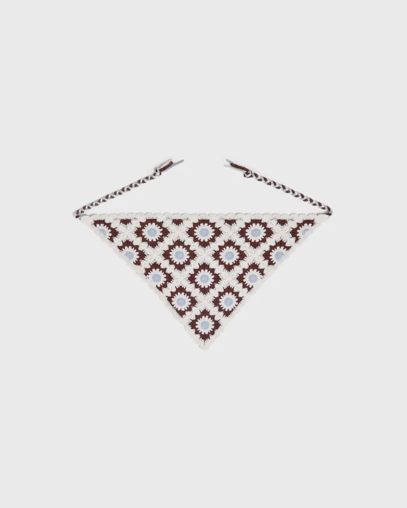 Maje Dreieckstuch Aus Strick - Marron/bleu Marron