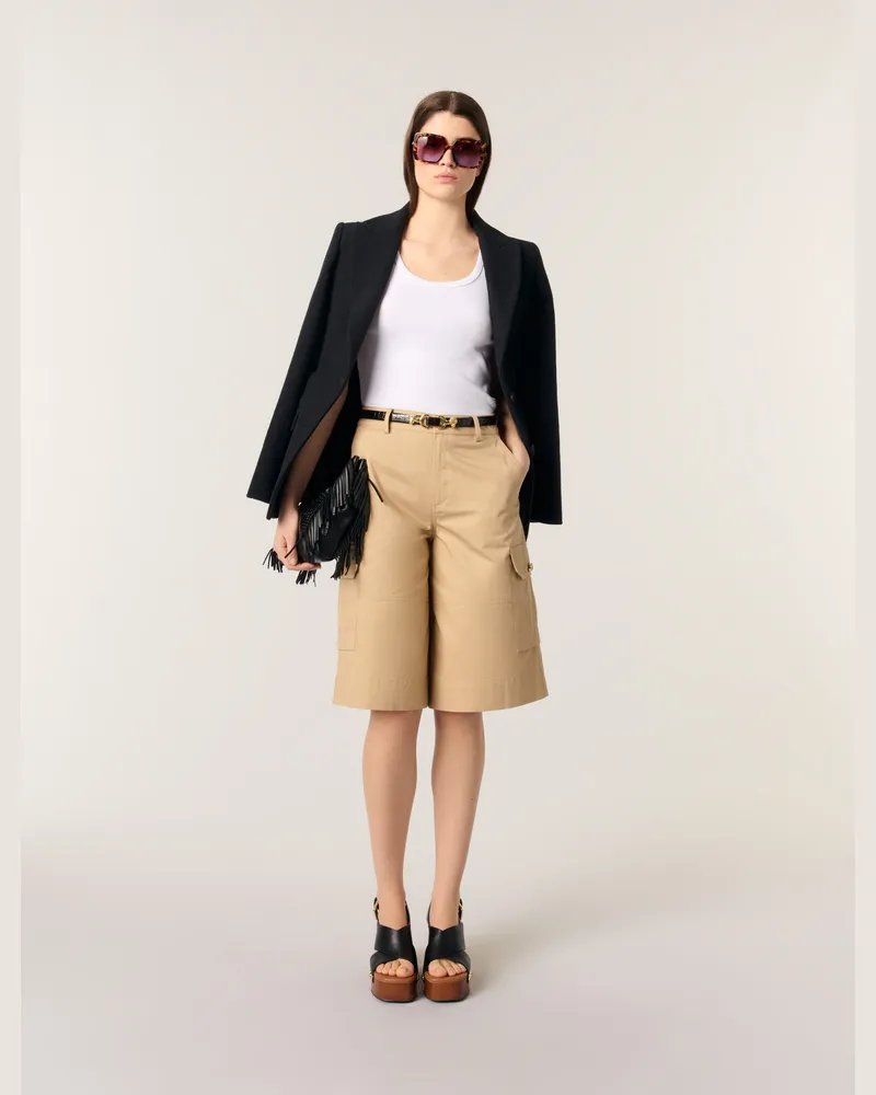 Maje Bermudashorts Aus Baumwolle - Beige Beige