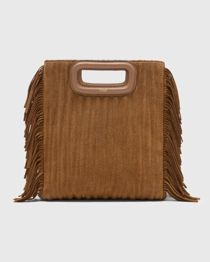 Maje M-tasche Aus Gestepptem Wildleder - Kamel Kamel