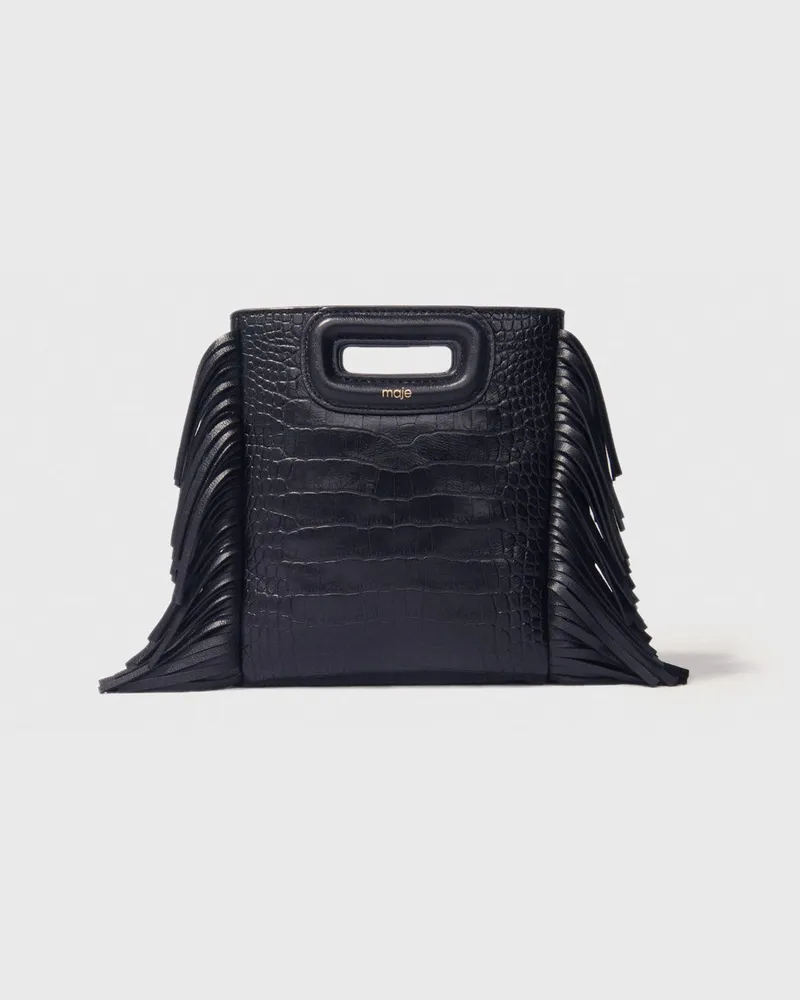Maje M Mini-tasche Aus Krokodilleder - Schwarz Schwarz