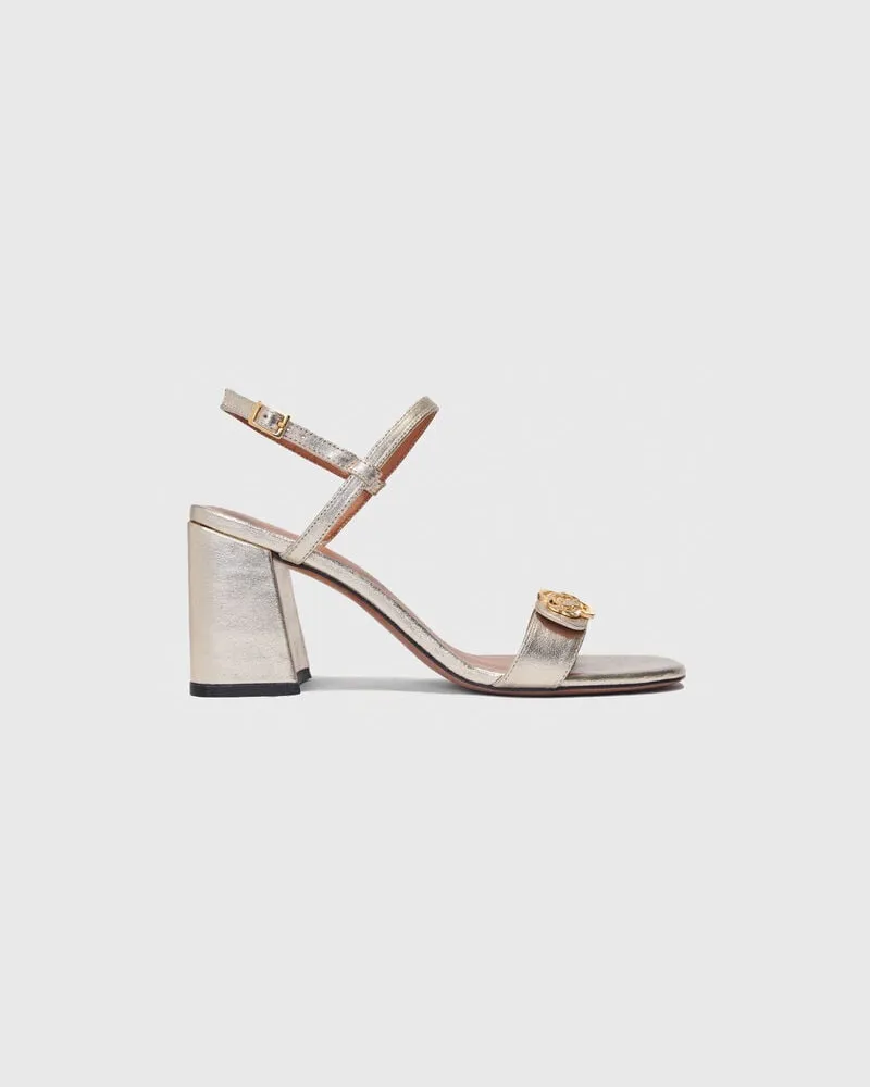 Maje Sandalen Aus Metallisiertem Leder - Gold Gold