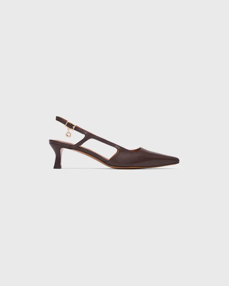 Maje Slingbacks Aus Leder - Braun Braun