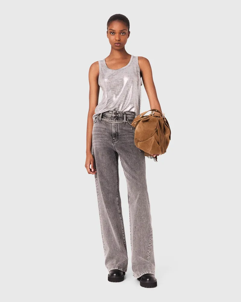 Maje Metallisches Tanktop - Silber Silber