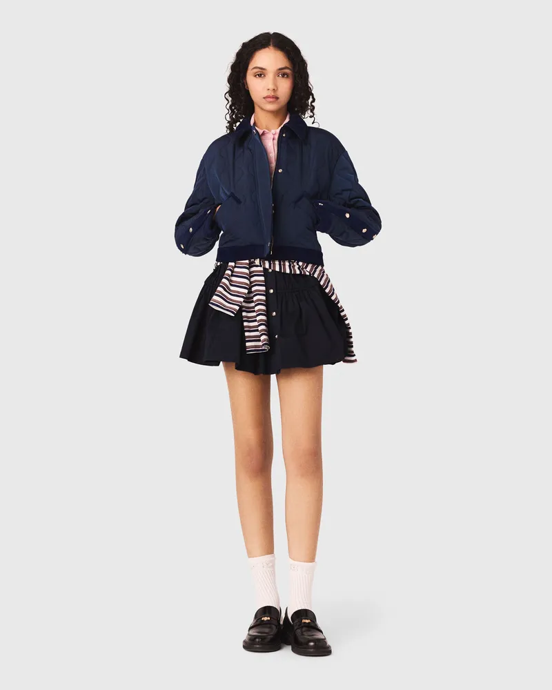 Maje Steppjacke Mit Velours-details - Marineblau Marine