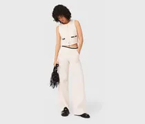 Weite Hose In Tweed-optik - Ecru