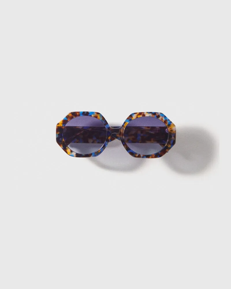 Maje Runde Sonnenbrille Aus Acetat - Marine/marron Marine