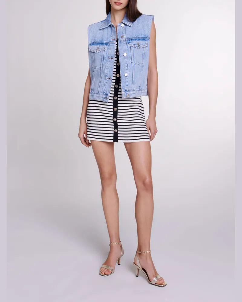 Maje Ärmellose Jeansjacke - Blau Blau
