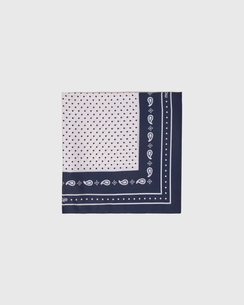 Maje Bedrucktes Seidentuch 60x60 - Marine Pois Bandana Print Marine