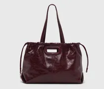 Tote-tasche M Aus Craquelé-leder - Rot Bordeaux