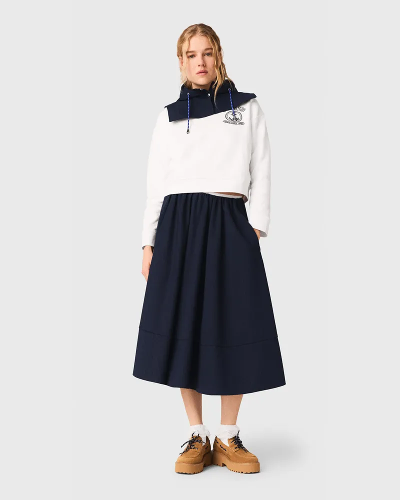 Maje Sweatshirt Mit Marine-print - Weiß Weiß