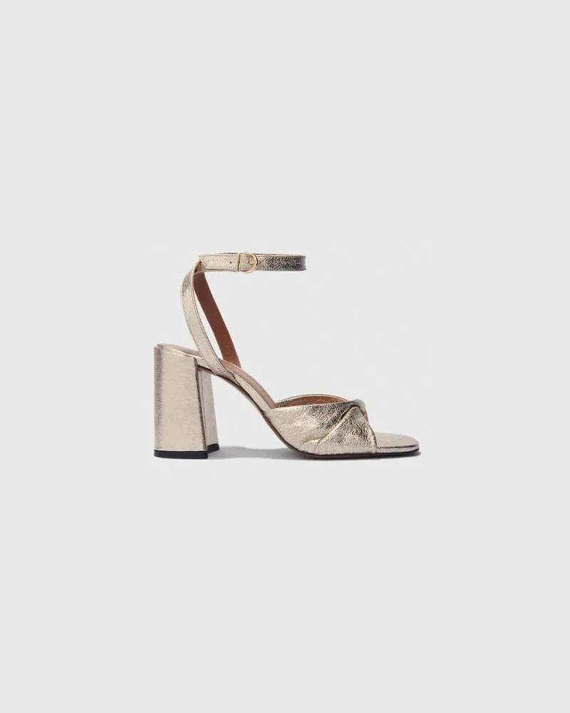 Maje Absatzsandalen Aus Metallicleder - Golden Golden