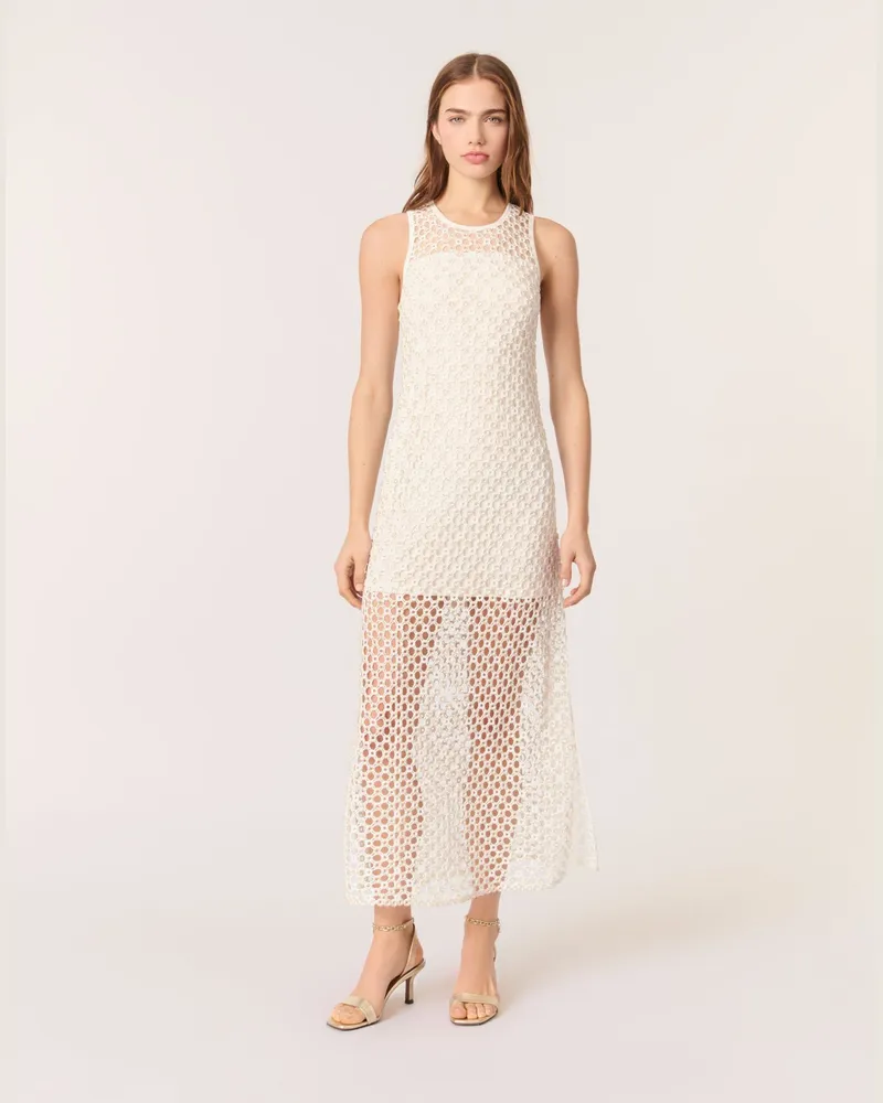 Maje Langes Kleid Aus Guipure-spitze - Weiß Weiß