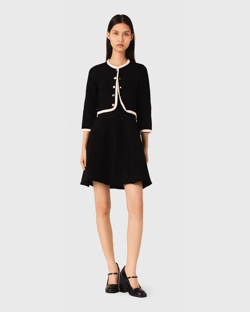 Maje 2-in-1-kleid Mit Samt-effekt - Schwarz Schwarz