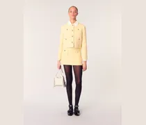 Kurze Tweed-jacke Mit Lurex - Gelb