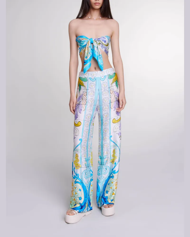 Maje Gemusterte Satinhose - Imprime Mozaique Imprime