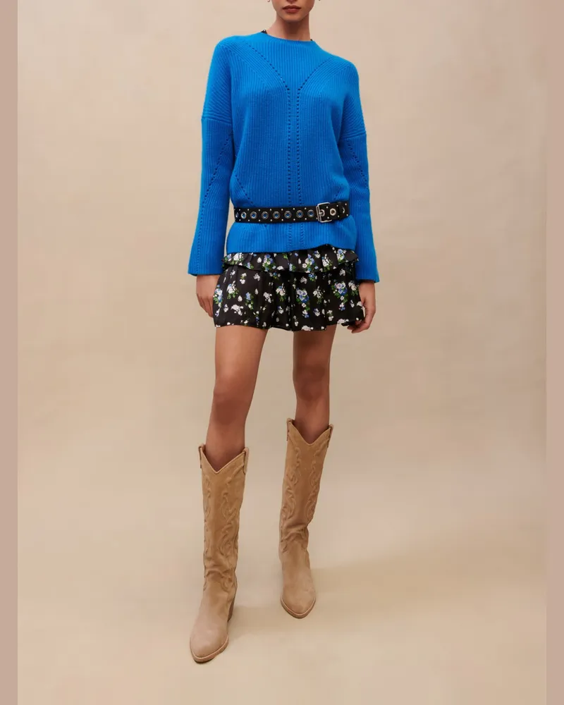 Maje Gerippter Kaschmirpullover - Blau Blau