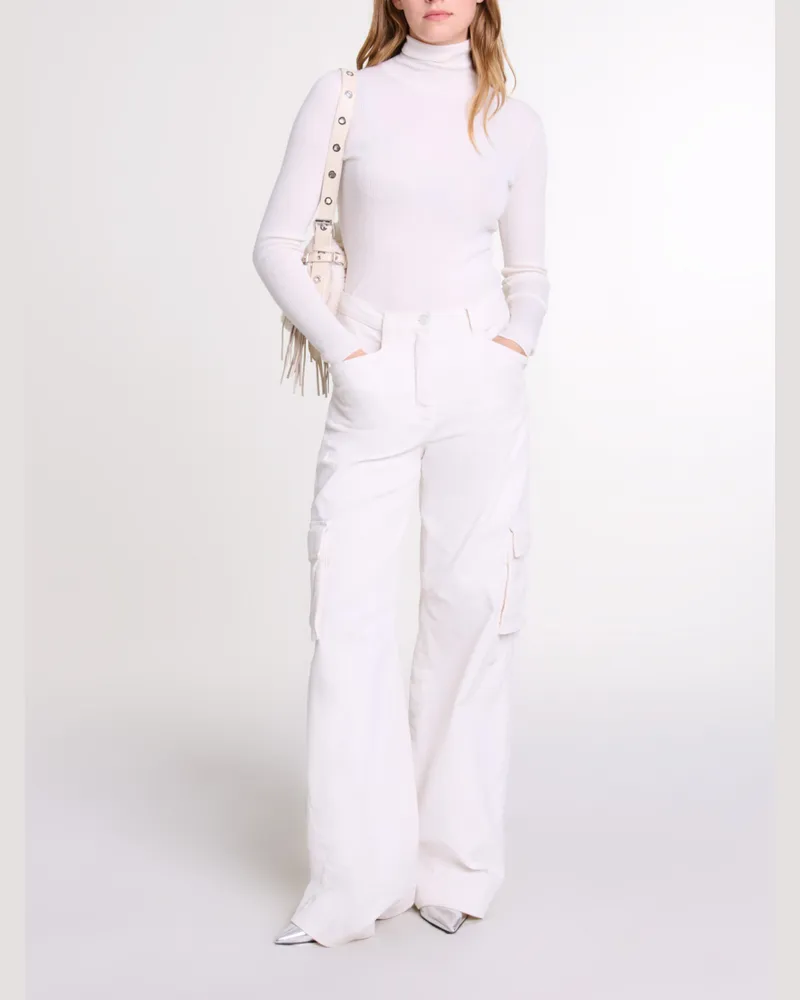 Maje Cargohose Aus Velours - Ecru Ecru