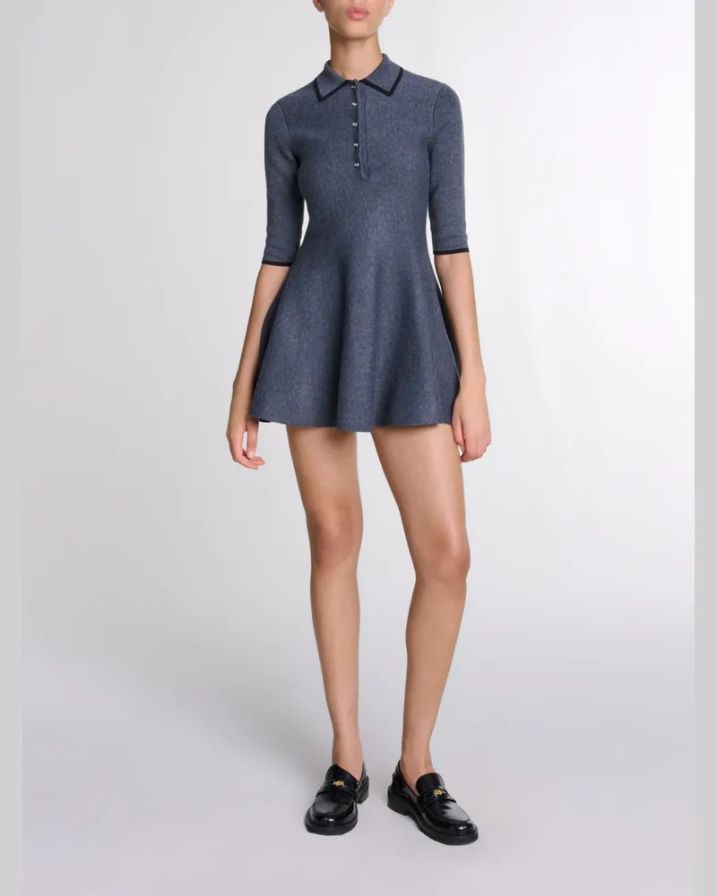 Maje Kurzes Strickkleid - Anthrazit Anthrazit