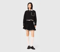 Taftrock Mit Perlen-details - Schwarz