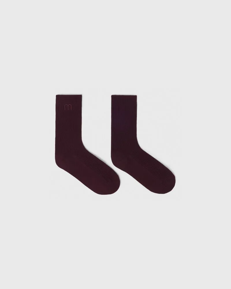 Maje Socken Mit Logo - Rot Bordeaux Bordeaux