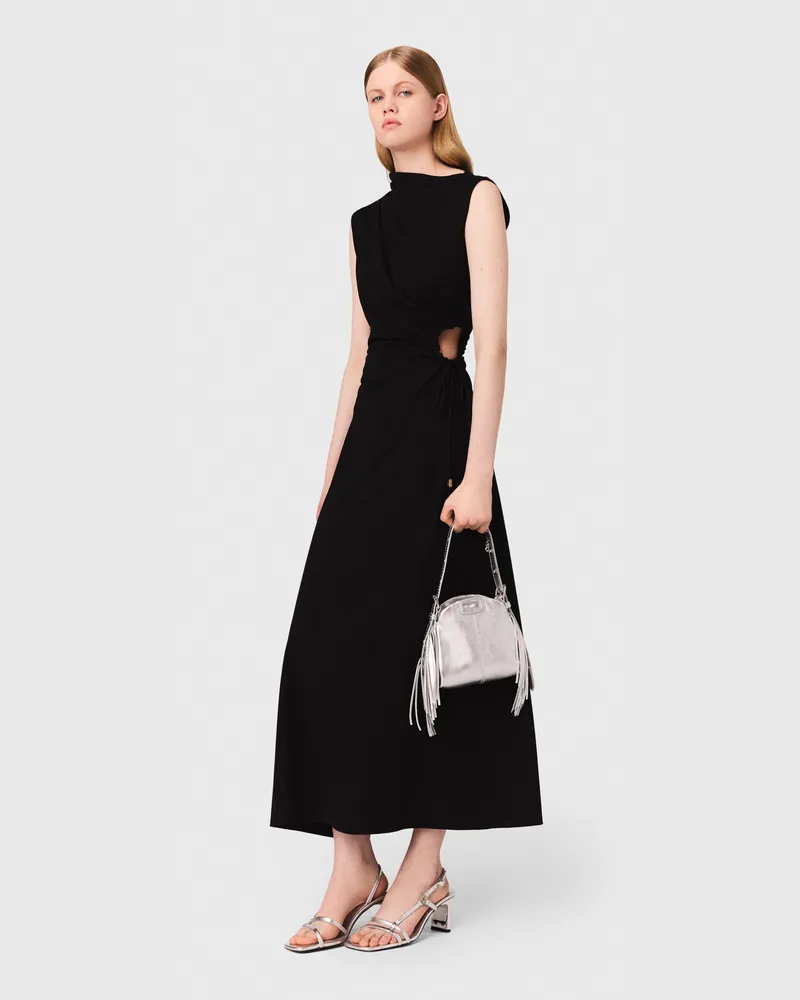 Maje Maxikleid Mit Cut-out-taille - Schwarz Schwarz