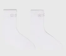 Pointelle-socken Mit Perlen - Weiß