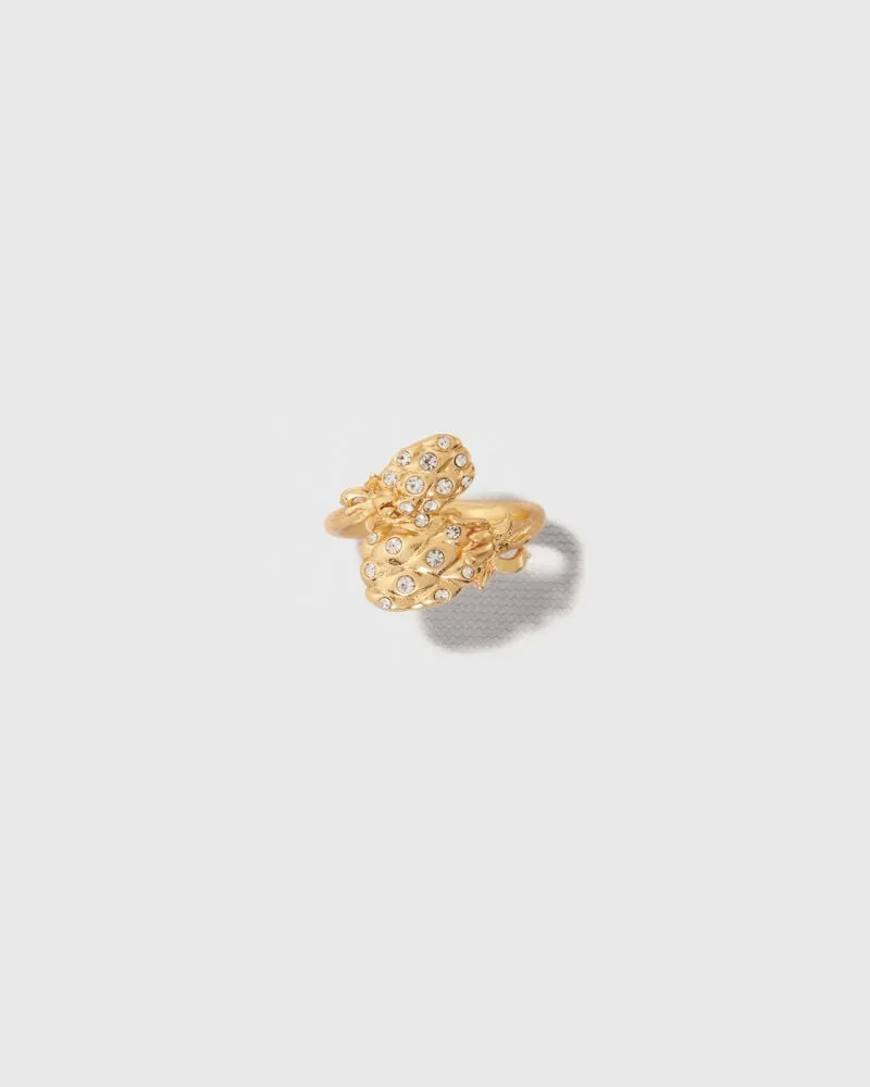 Maje Doppelter Ring Ananas Mit Strass - Gold Gold