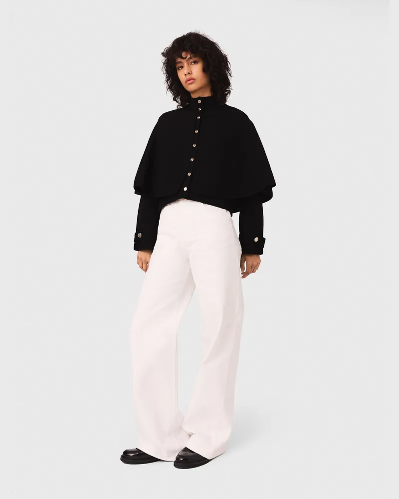Maje Cardigan Im Cape-look - Schwarz Schwarz