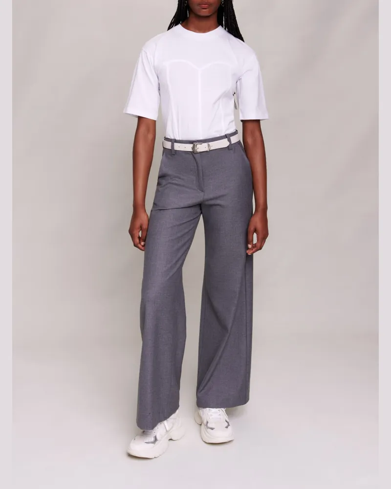 Maje T-Shirt Mit Korsett-effekt - Weiß Weiß