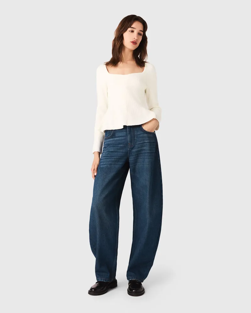 Maje Pullover Mit Schößchen - Ecru Ecru