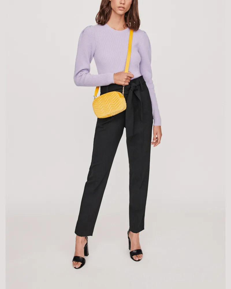 Maje Hose Mit Hoher Taille Und Gürtel - Schwarz Schwarz