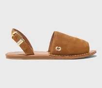 Flache Sandalen - Kamel