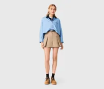 Baumwollshorts Mit Falten - Beige