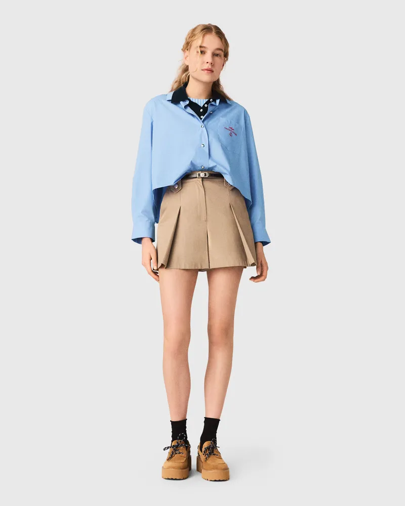 Maje Baumwollshorts Mit Falten - Beige Kitt